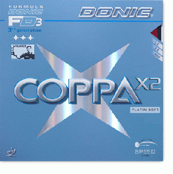 Donic Coppa X2 Platin Soft schwarz | max.